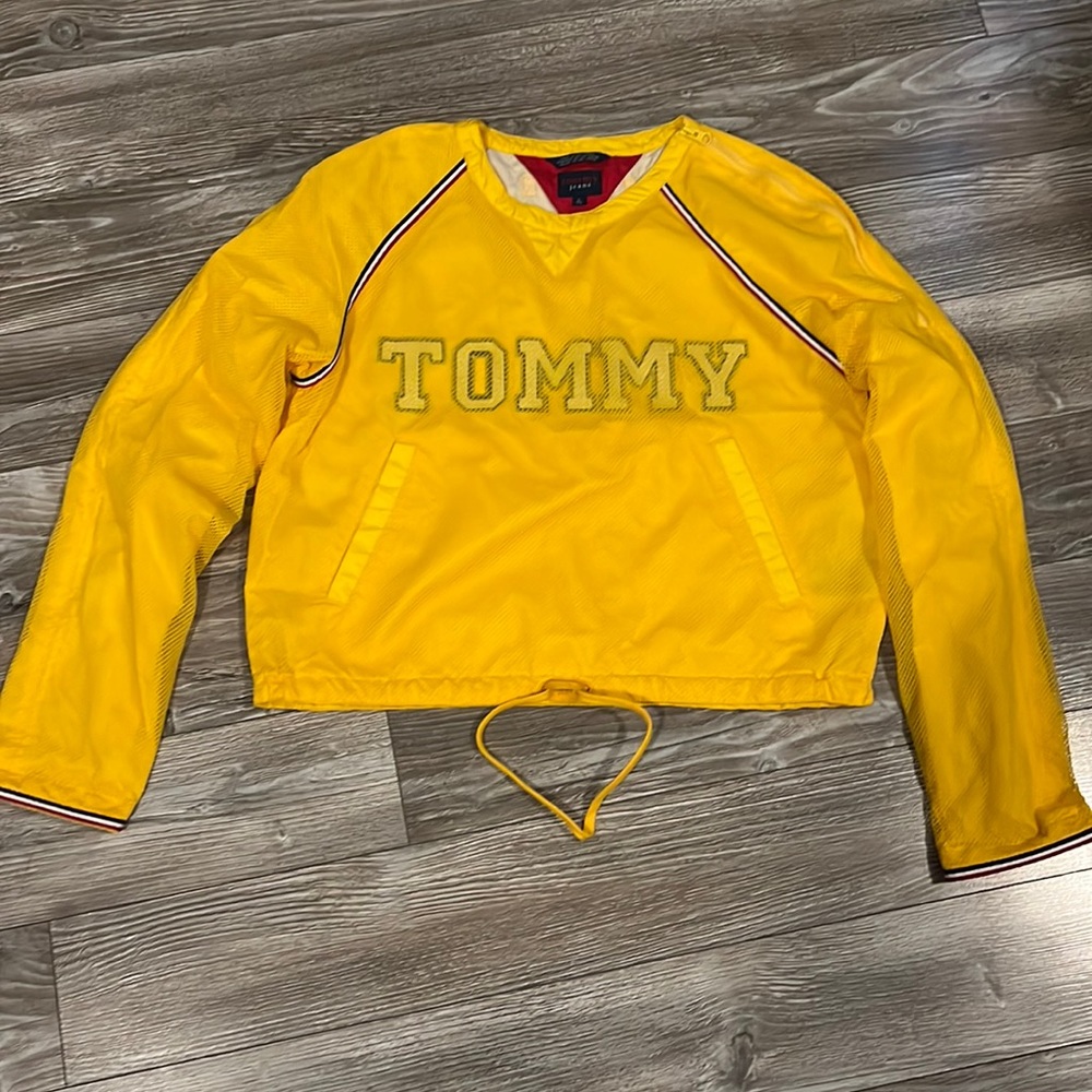 90's Y2K Tommy Hilfiger Tommy Jeans Girl Mesh Pullover rain jacket S Large crop